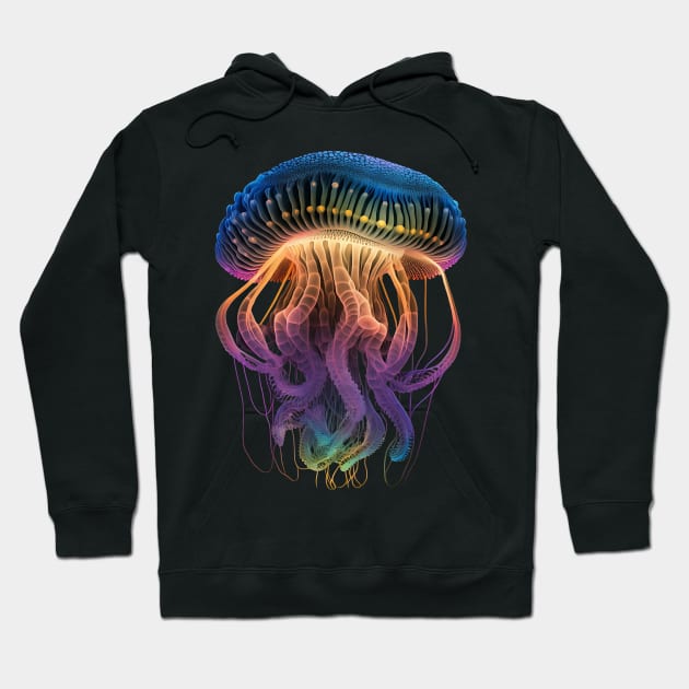 Glowing Jellyfish Hoodie by AI INKER